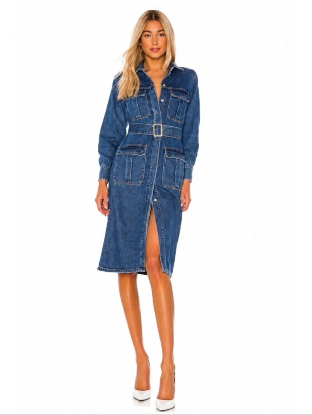 Bardot Blue Denim Midi Dress